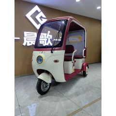 大安S9电动休闲三轮车带棚接送孩子双排客货两用电瓶车休闲代步车